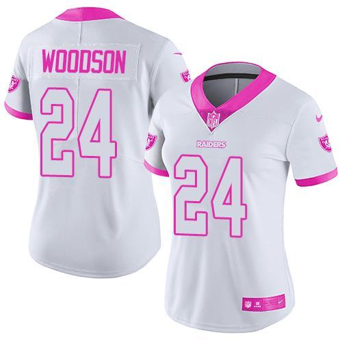 Women White Pink Limited Rush jerseys-061